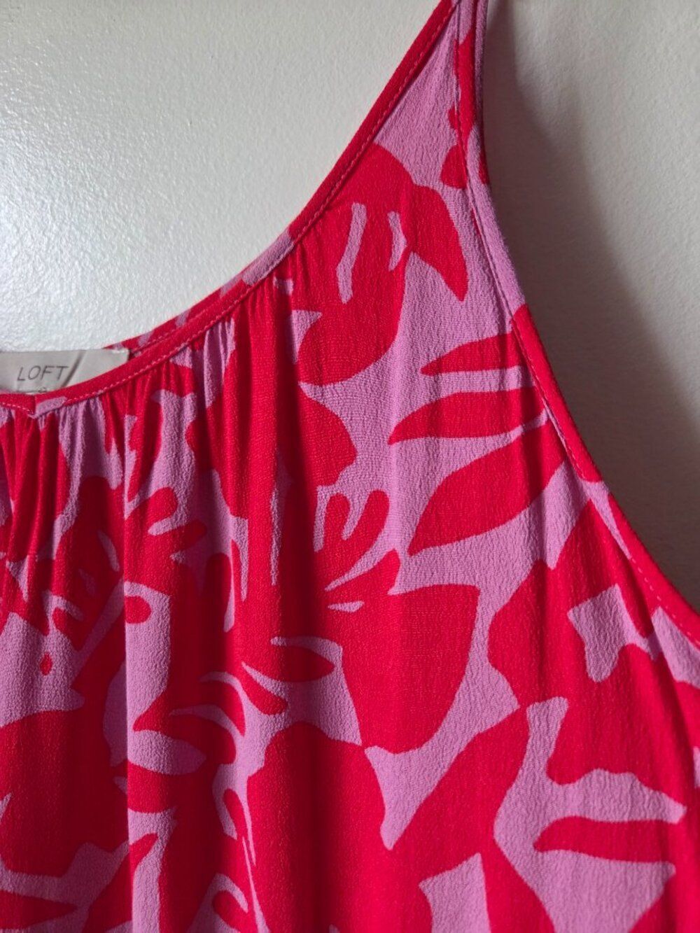EUC LIKE NEW LOFT FLORAL TIERED TANK MIDI SUMMER DRESS SIZE XS/S - Picture 4 of 13